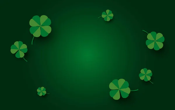 St Patrick 's dzień sztandar projekt liści koniczyny na zielonym tle wektor ilustracja — Wektor stockowy