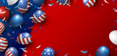 ABD 'nin balon vektör illüstrasyonunun arka plan tasarımı