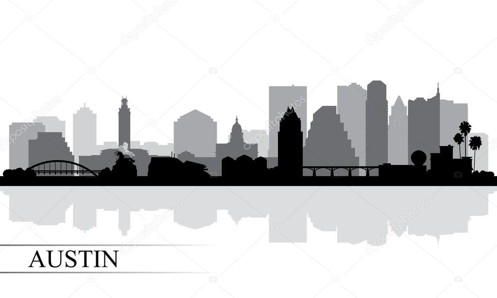 Austin city skyline silhouette background