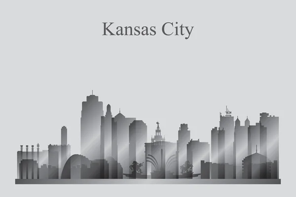 Silhouette der Stadt Kansas in Graustufen — Stockvektor