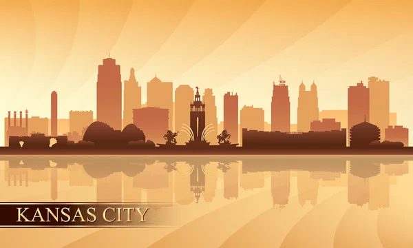 Kansas City skyline silhueta fundo — Vetor de Stock