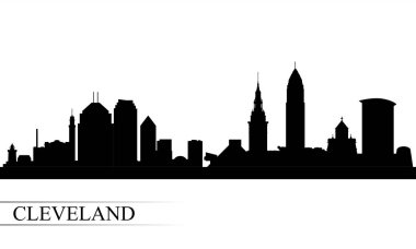 Cleveland şehir manzarası siluet arka plan