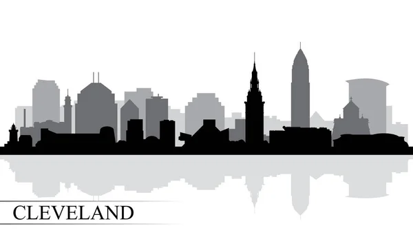 Cleveland città skyline silhouette sfondo — Vettoriale Stock