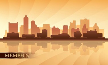 Memphis şehir manzarası siluet arka plan