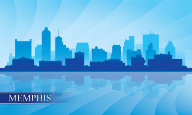 Memphis şehir manzarası siluet arka plan