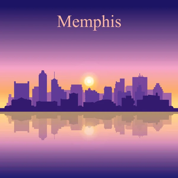 Memphis silhouet op zonsondergang achtergrond — Stockvector