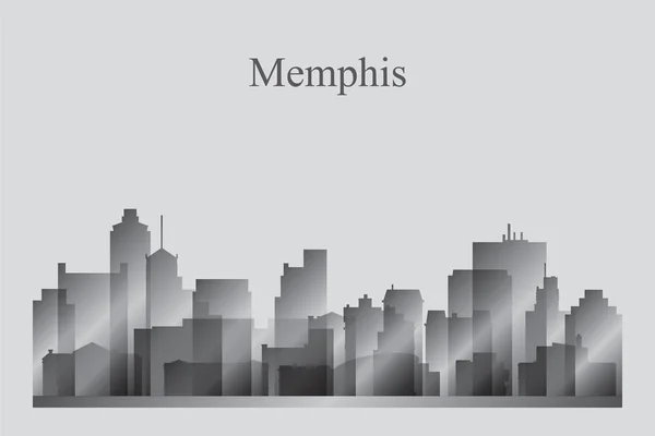 Memphis stad skyline van silhouet in grijstinten — Stockvector