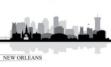 New Orleans şehir manzarası siluet arka plan