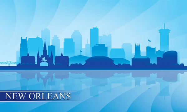 Nueva Orleans skyline silueta de fondo — Archivo Imágenes Vectoriales