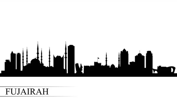 Fujairah stad skyline van silhouet achtergrond — Stockvector