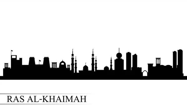 Ras al-Khaimah city Panorama silueta pozadí — Stockový vektor