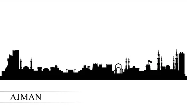 Ajman città skyline silhouette sfondo — Vettoriale Stock