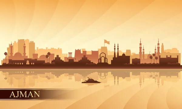 Ajman city skyline Silhouette Hintergrund — Stockvektor