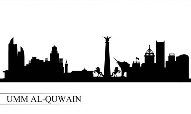 Umm al-Quwain city skyline silhouette background clipart