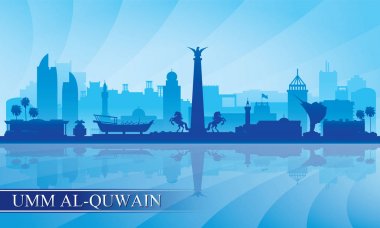 Umm al-Quwain city skyline silhouette background clipart