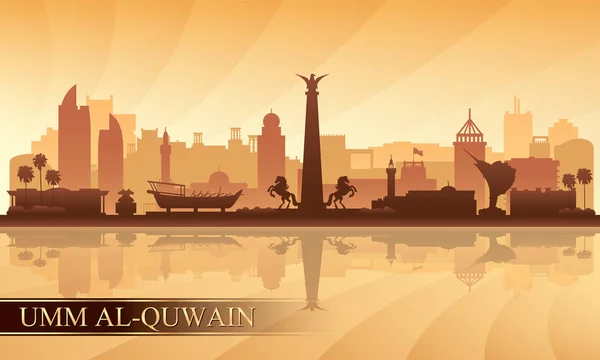 Umm al-quwain Stadt Silhouette Hintergrund — Stockvektor