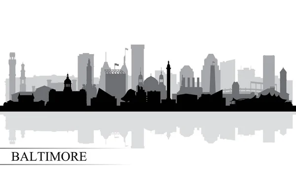 Baltimore ciudad horizonte silueta fondo — Vector de stock