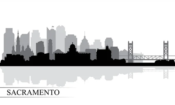 Sacramento ciudad skyline silueta fondo — Vector de stock