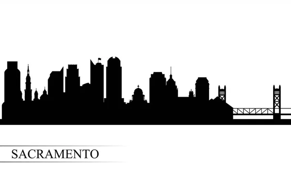 Sacramento cidade skyline silhueta fundo — Vetor de Stock