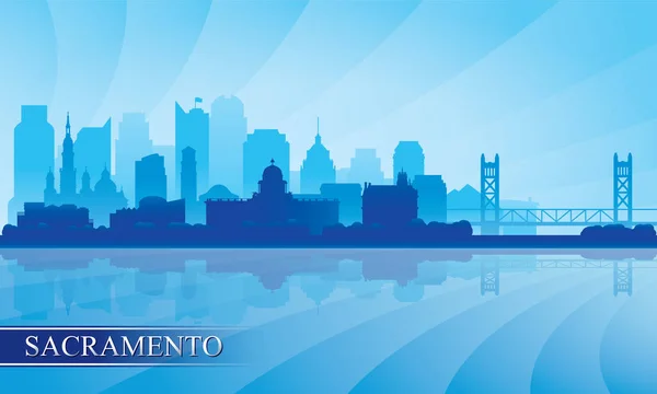 Sacramento ville skyline silhouette fond — Image vectorielle