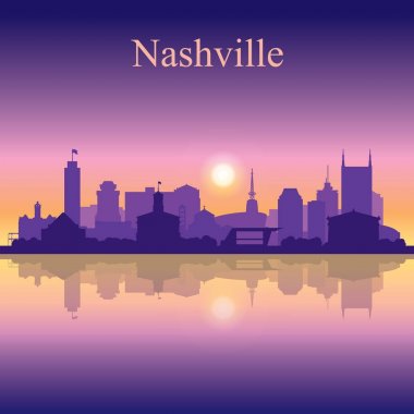 Nashville siluet günbatımı arka plan üzerinde
