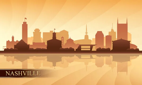 Nashville ciudad skyline silueta fondo — Archivo Imágenes Vectoriales