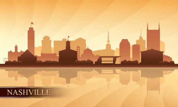 Nashville ciudad skyline silueta fondo — Vector de stock