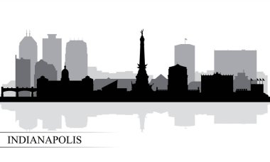 Indianapolis şehir manzarası siluet arka plan