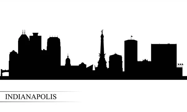 Ciudad de Indianápolis skyline silueta fondo — Vector de stock