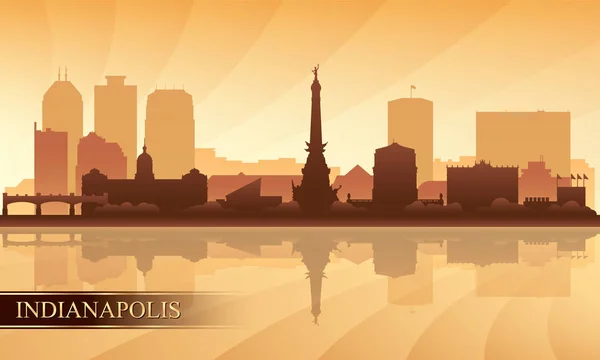 印第安纳波利斯城市天际线剪影背景 — 图库矢量图片