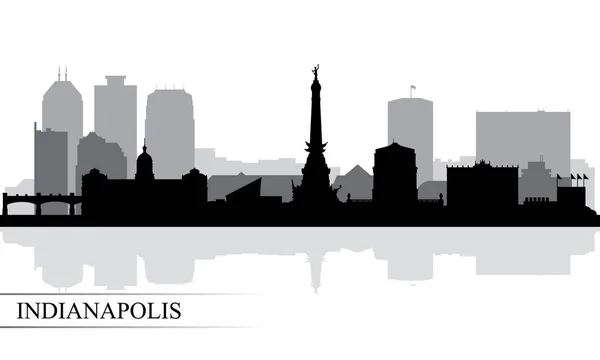Indianapolis cidade skyline silhueta fundo —  Vetores de Stock