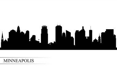 Minneapolis şehir manzarası siluet arka plan