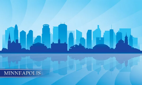 Minneapolis città skyline silhouette sfondo — Vettoriale Stock