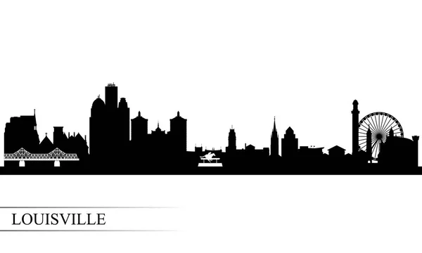 Louisville cidade skyline silhueta fundo — Vetor de Stock