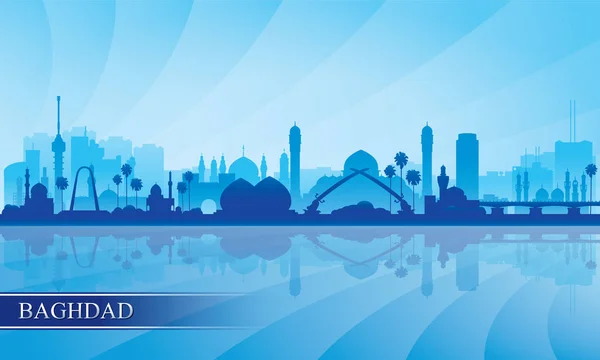 Bagdad city skyline van silhouet achtergrond — Stockvector