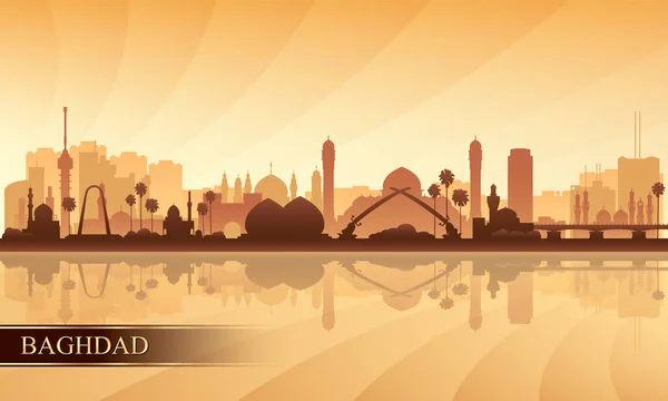Bagdad city skyline silhouette háttér — Stock Vector