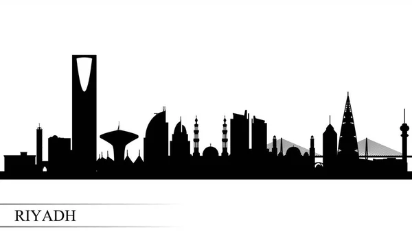 Riyad şehir manzarası siluet arka plan — Stok Vektör