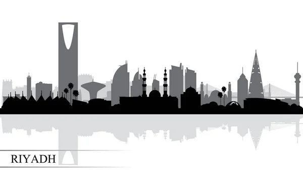 Riyad stad skyline van silhouet achtergrond — Stockvector