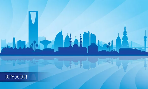 利雅得城市天际线剪影背景 — 图库矢量图片