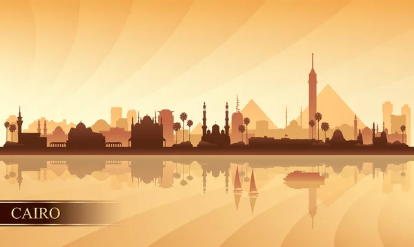 Ciudad de El Cairo horizonte silueta fondo — Vector de stock