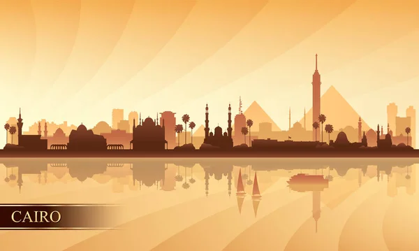 Kair miasto panorama sylwetka tło Grafika Wektorowa