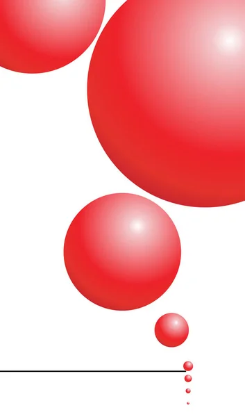 Abstraktní pozadí červených koulí na bílém — Stockový vektor