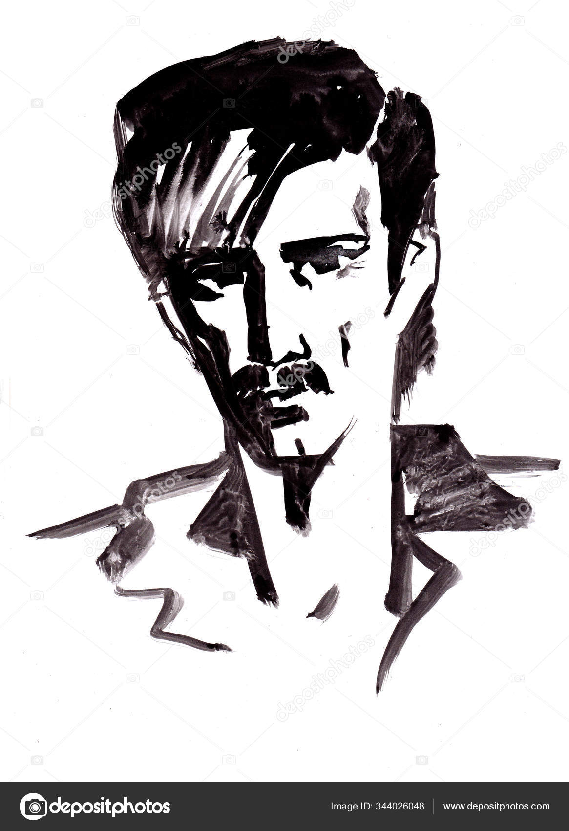 Emaciated Man Drawing