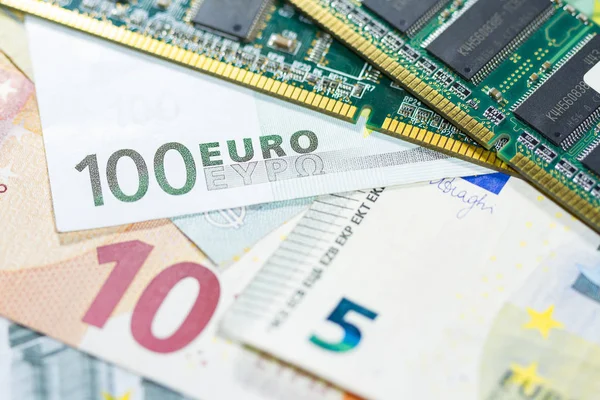 Hundra eurosedel på nära håll — Stockfoto