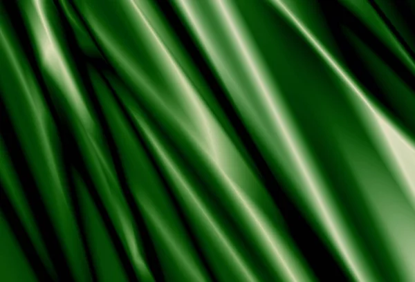 Fondo verde abstracto de tela de seda colorida — Foto de Stock