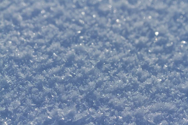 Nieve textura natural en el fondo de invierno de cerca — Foto de Stock