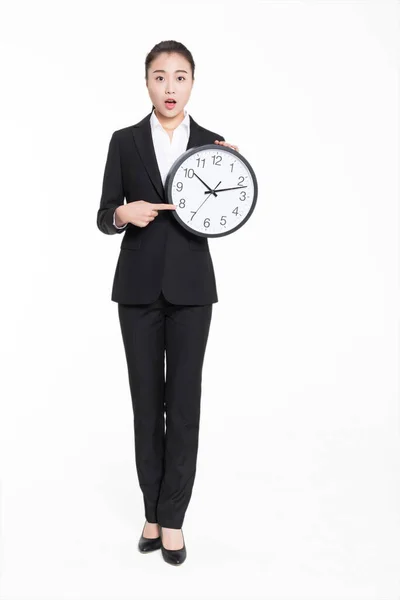 Chinese Young Beautiful Female Teacher Wearing Black Suit — Stock Photo, Image