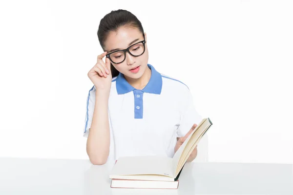Chiny Piękne Liceum Uczennice Klasie Słuchać Uważnie — Zdjęcie stockowe