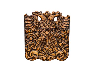 Beyaz arka plan üzerinde çift başlı kartal