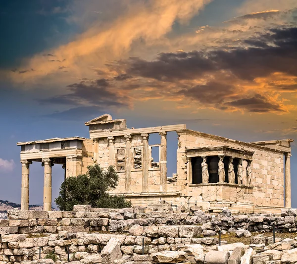 Świątynia erechtheum, Akropol, Ateny, Grecja — Zdjęcie stockowe